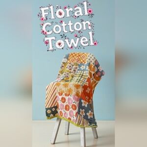 Floral Cotton Fabric Large Towel New